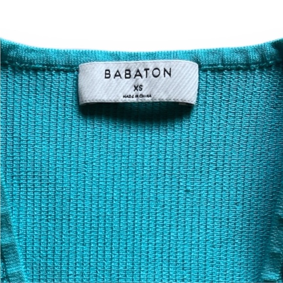 Babaton Carlotta Sculpt Knit Deep V Neck Tank Compressive XS Aqua EUC - Picture 13 of 15